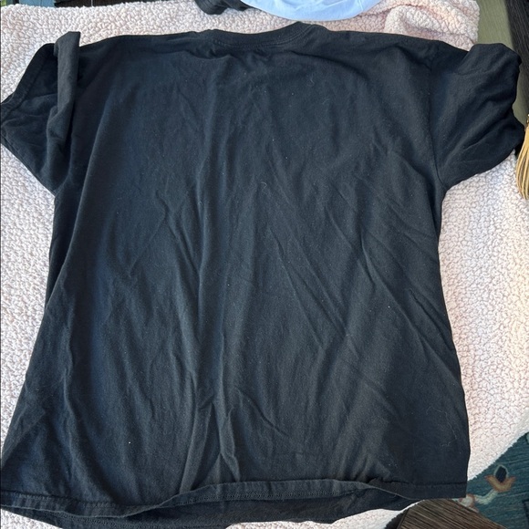 Black Graphic Tee with Red and White Design - Picture 2 of 2